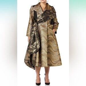 NEW Making the Cut Season 3 Jacquard Metallic Gold Coat with Sash Size Small NWT